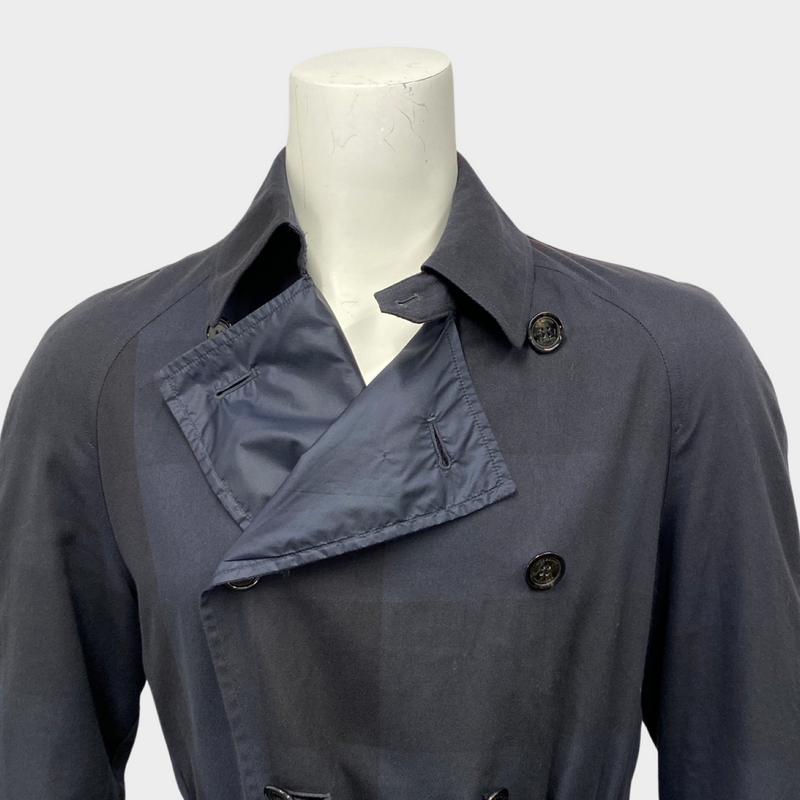Burberry Brit men's navy cotton trench coat