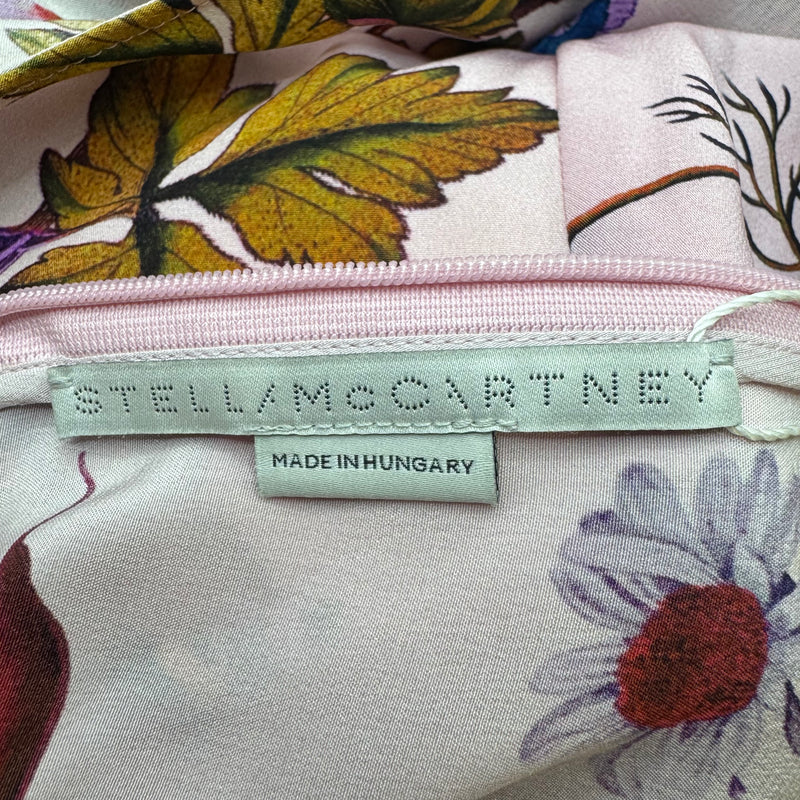 Stella McCartney Pink and Red Flower Print Belted Silk Dress