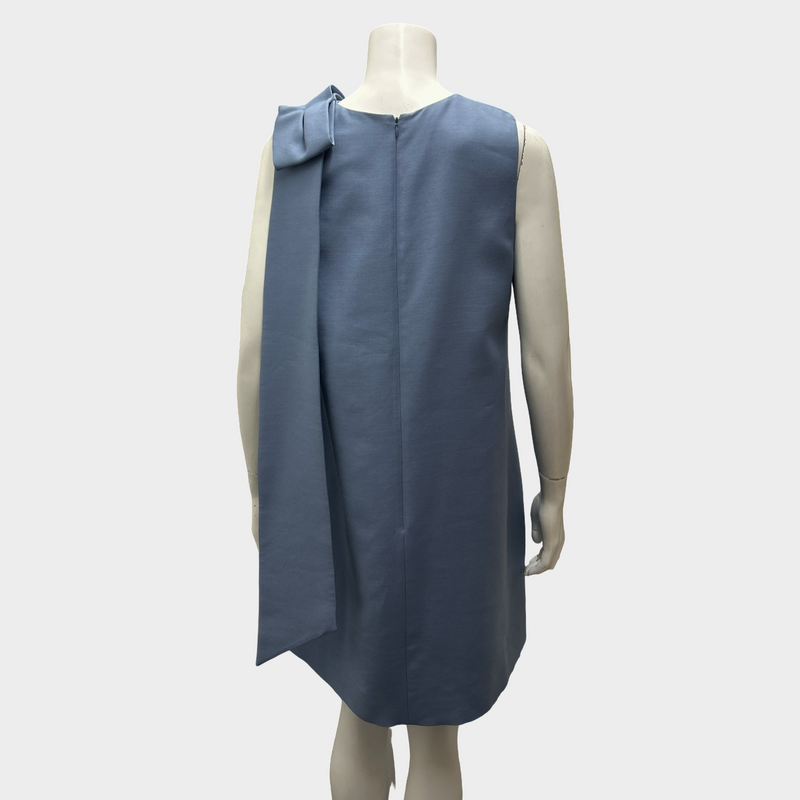 Valentino Sky Blue Wool and Silk Sleeveless Dress