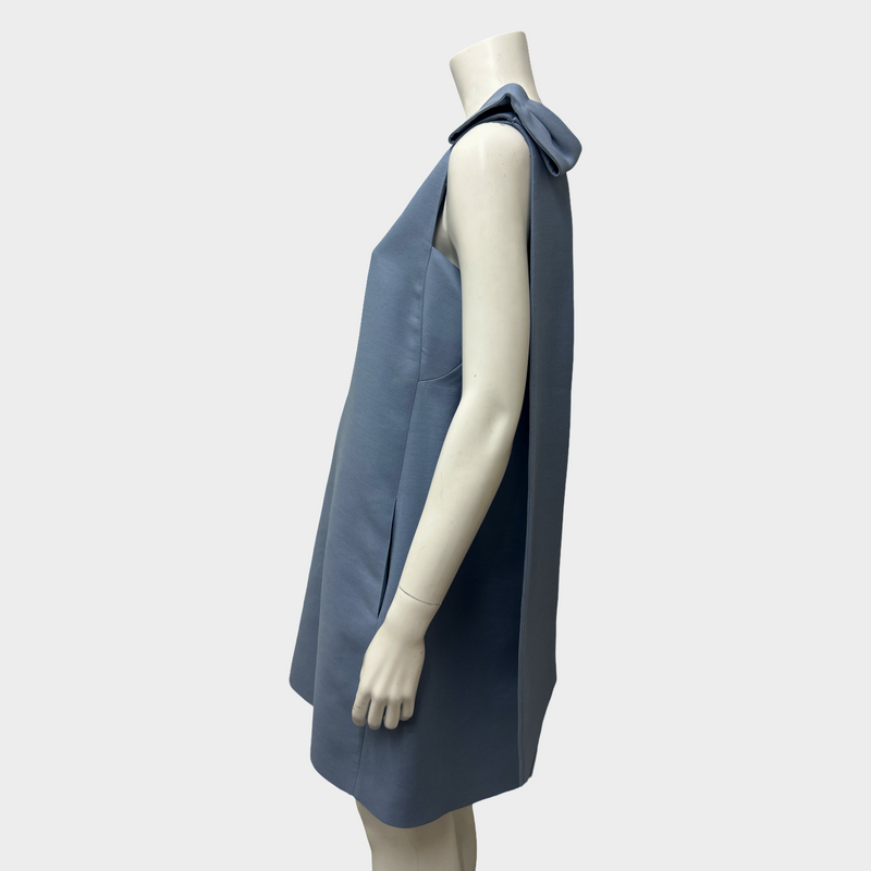 Valentino Sky Blue Wool and Silk Sleeveless Dress