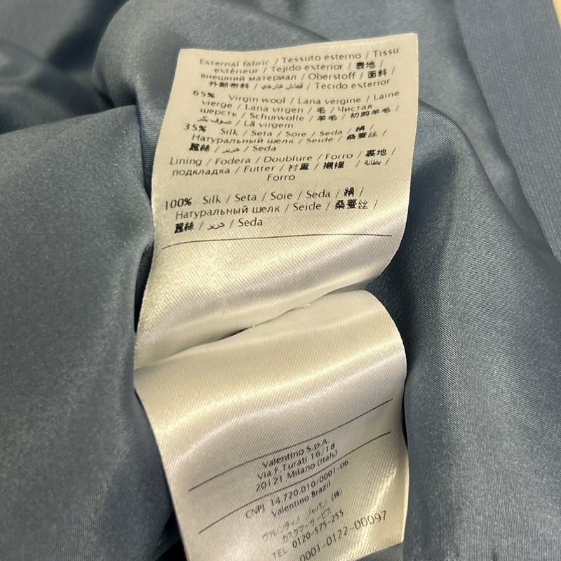 Valentino Sky Blue Wool and Silk Sleeveless Dress