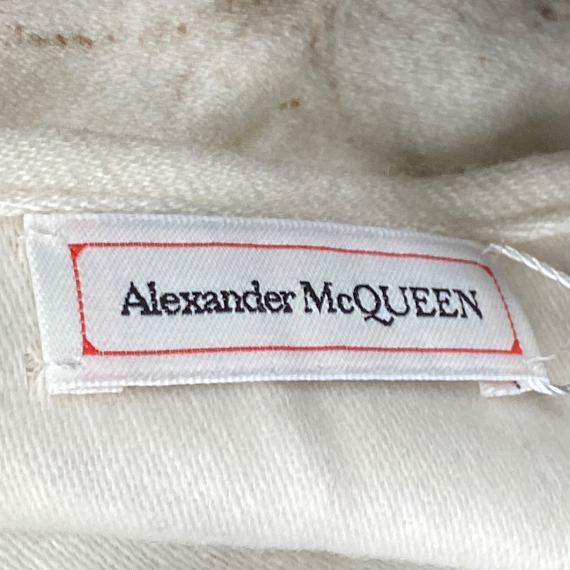 Alexander Mcqueen women's ecru watercolour print cape shawl