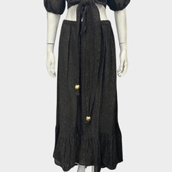 Lisa Marie Fernandez black and gold metallic maxi skirt