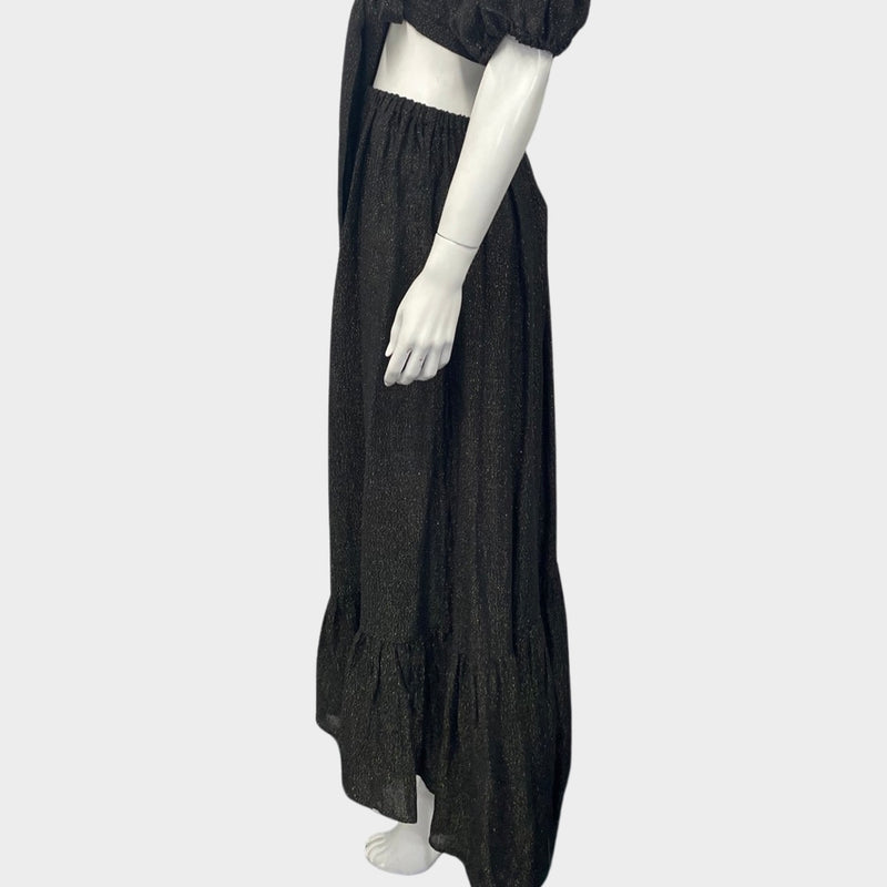 Lisa Marie Fernandez black and gold metallic maxi skirt