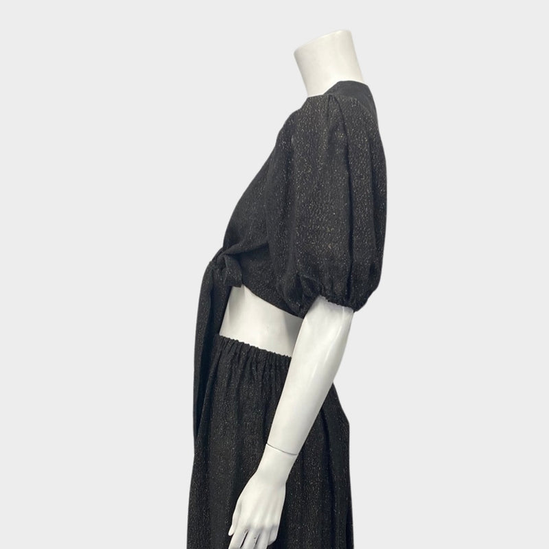 Lisa Marie Fernandez black and gold metallic tie top