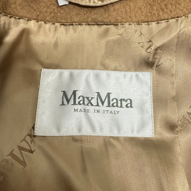 Max Mara Women's Beige Camel Wool Wrap Coat