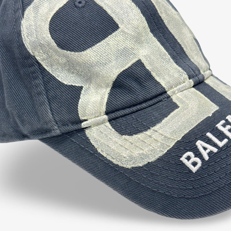 Balenciaga Navy and Off-white Unisex BB Sprayed Cap