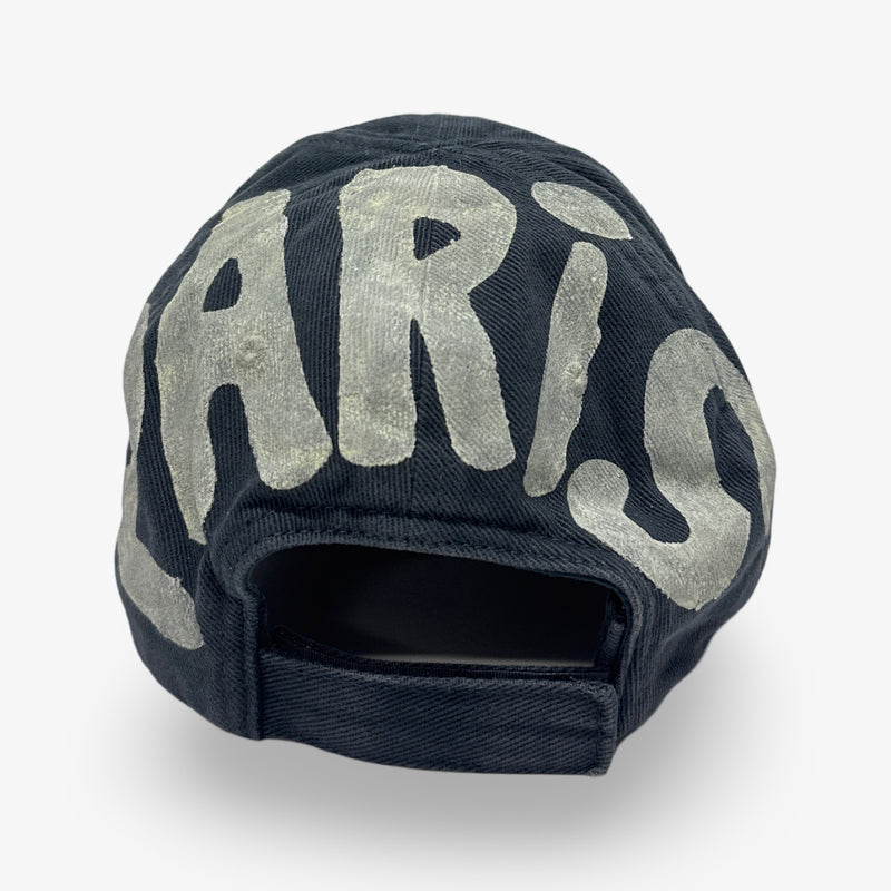 Balenciaga Navy and Off-white Unisex BB Sprayed Cap