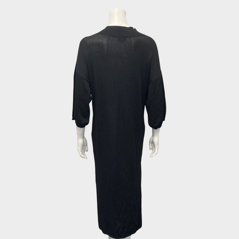 Toteme black knit-style button down dress