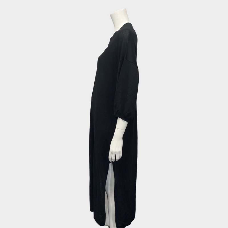 Toteme black knit-style button down dress