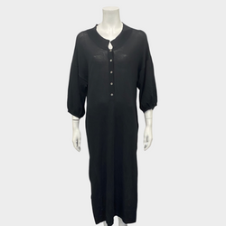 Toteme black knit-style button down dress