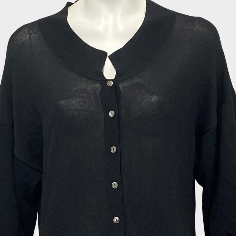 Toteme black knit-style button down dress