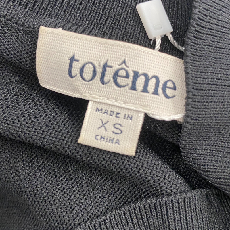 Toteme black knit-style button down dress