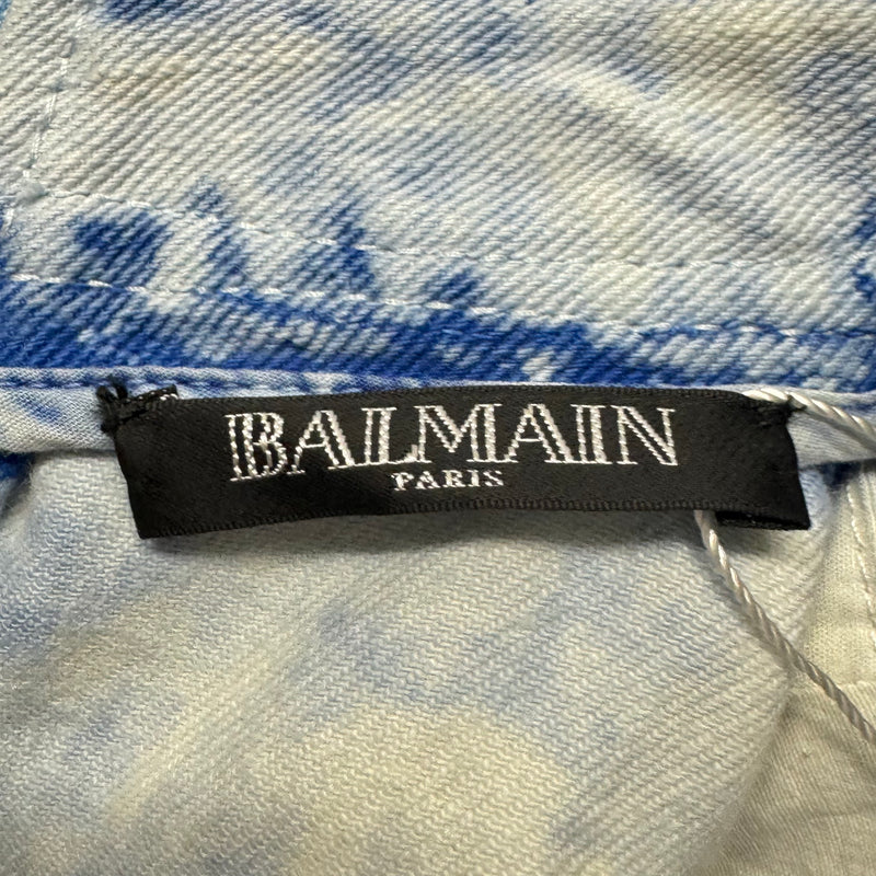 Balmain Washed Blue Denim Mini Dress