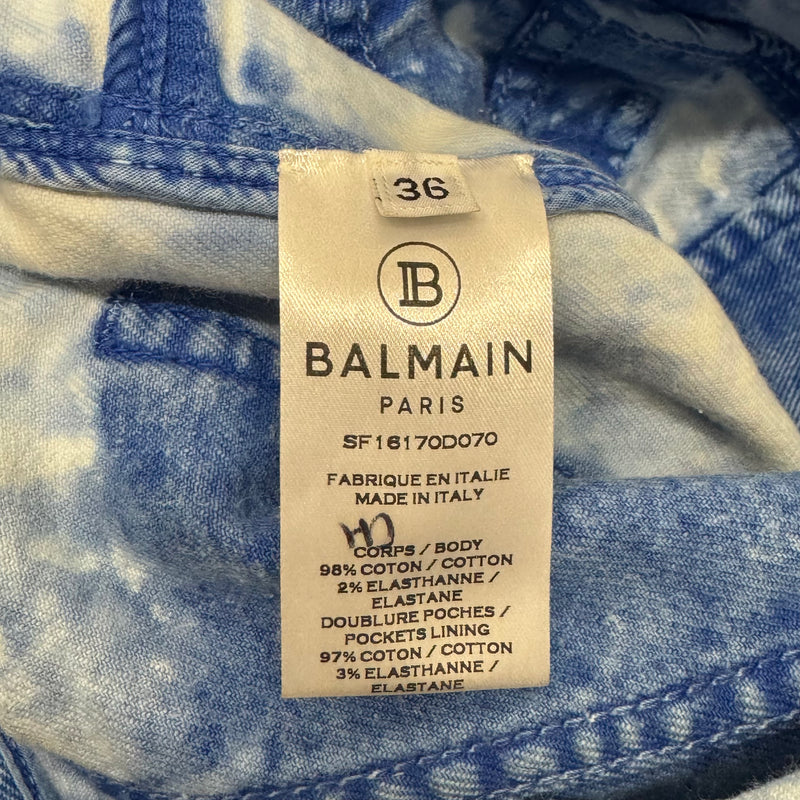 Balmain Washed Blue Denim Mini Dress