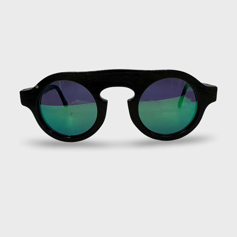 Solart Men's Globo Black with multicolour glass Sunglasses