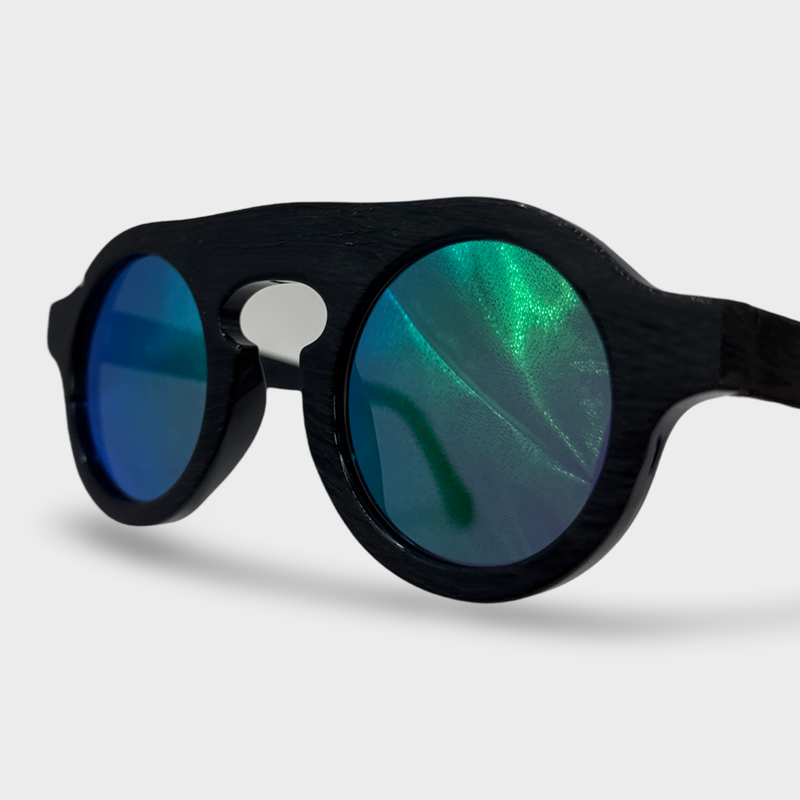 Solart Men's Globo Black with multicolour glass Sunglasses