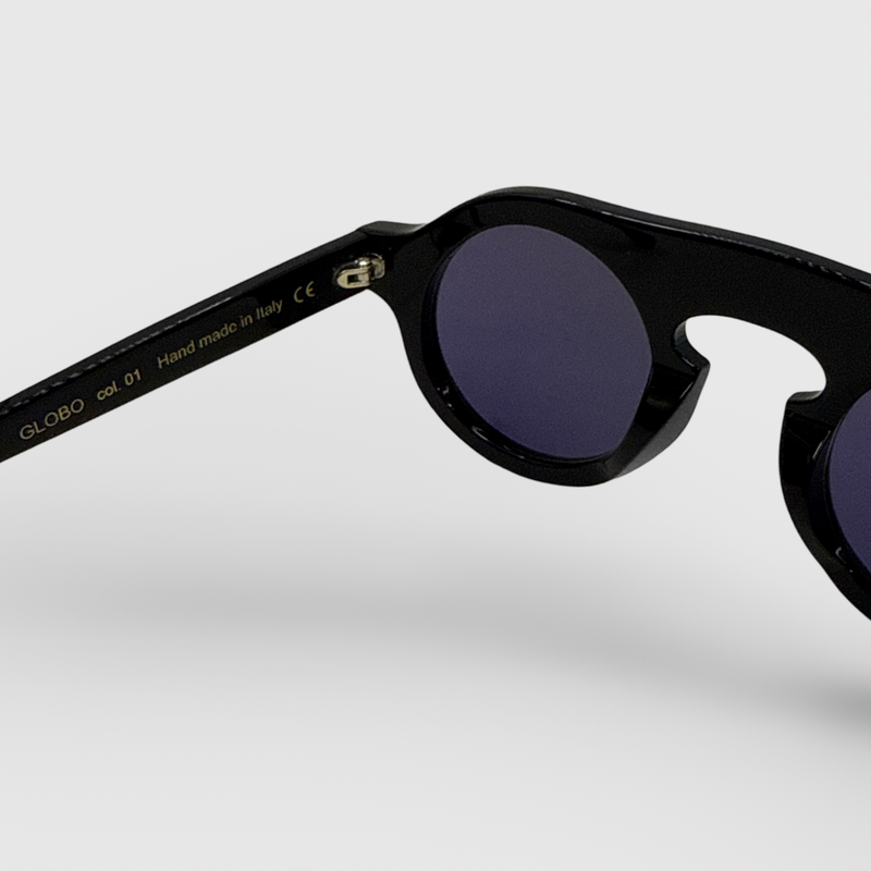 Solart Men's Globo Black with multicolour glass Sunglasses