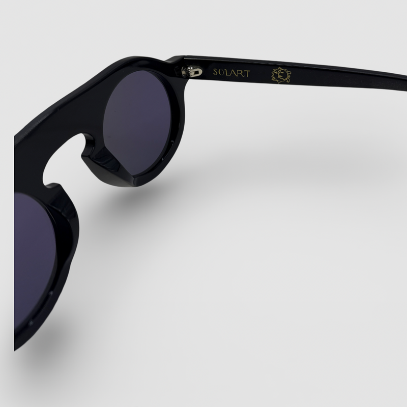 Solart Men's Globo Black with multicolour glass Sunglasses