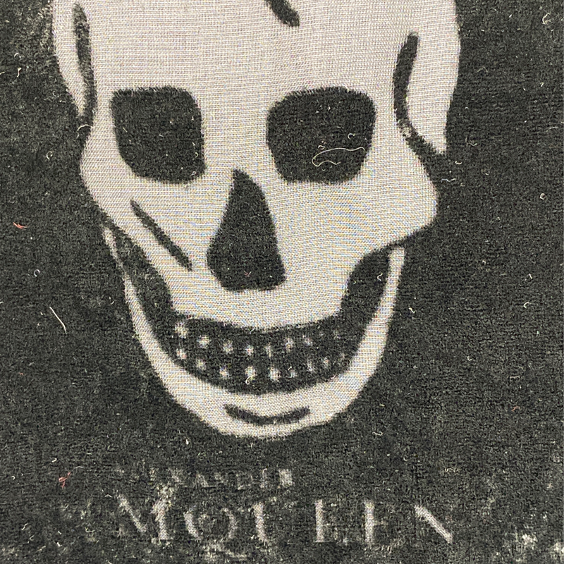Alexander McQueen women's black skull trimmed velvet scarf