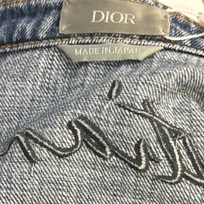 Christian Dior Men's Blue denim shirt with embroidered details