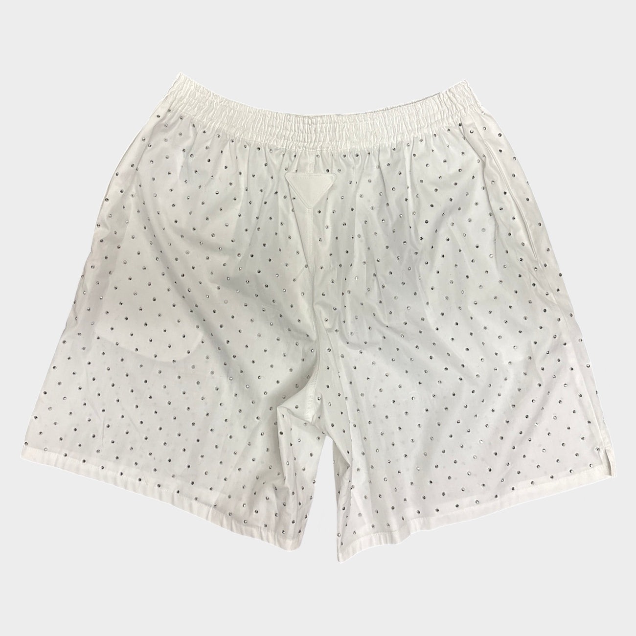 PRADA SPORT CREAM WHITE SHORTS 短パン 白 46 Prada Enamel Triangle Logo Track Shorts | Neutrals | FARFETCH