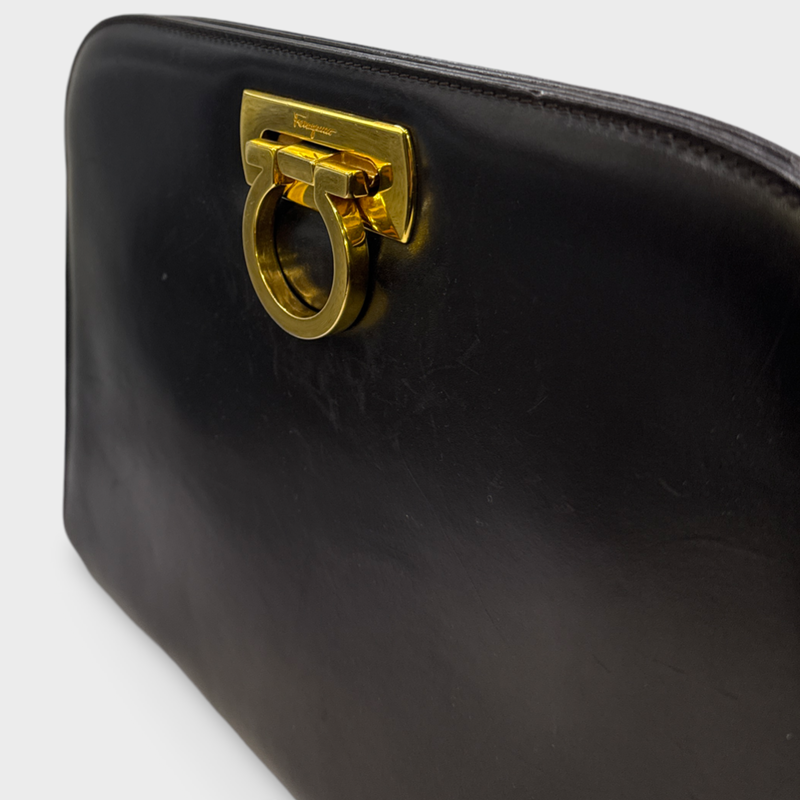 Salvatore Ferragamo Women's Gancini brown leather chain bag