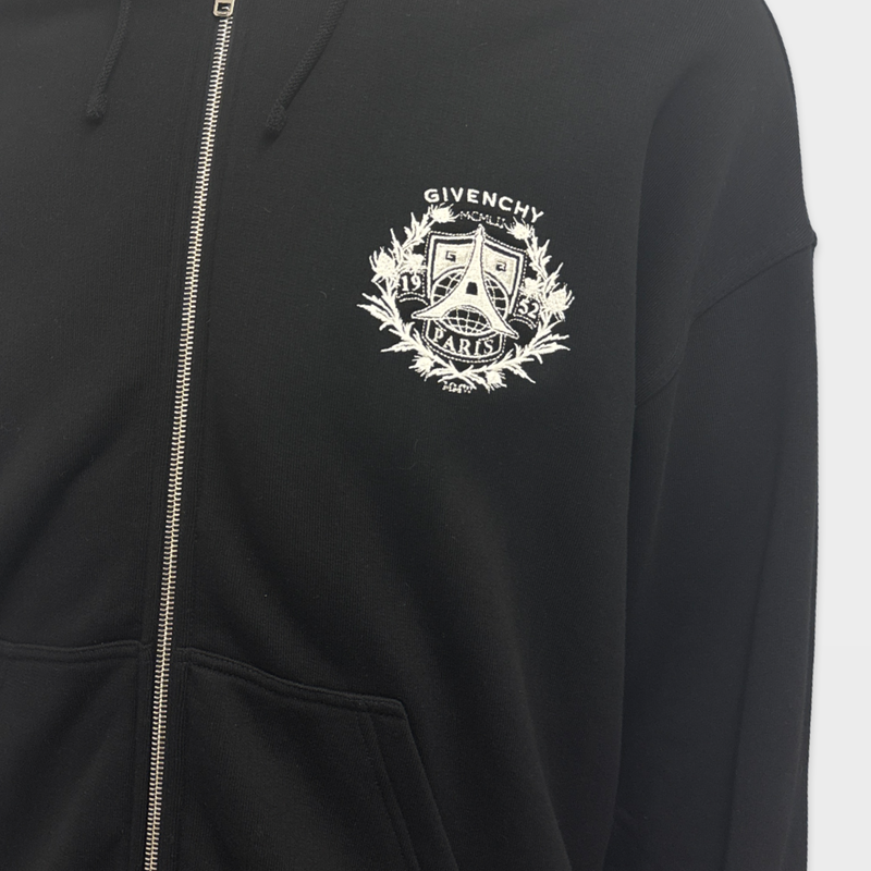 Givenchy Men's Black zipped hoodie