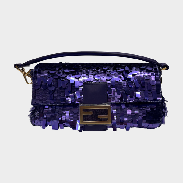 Fendi Women's Purple Sequined Baguette Bag