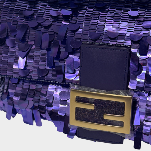 Fendi Women's Purple Sequined Baguette Bag