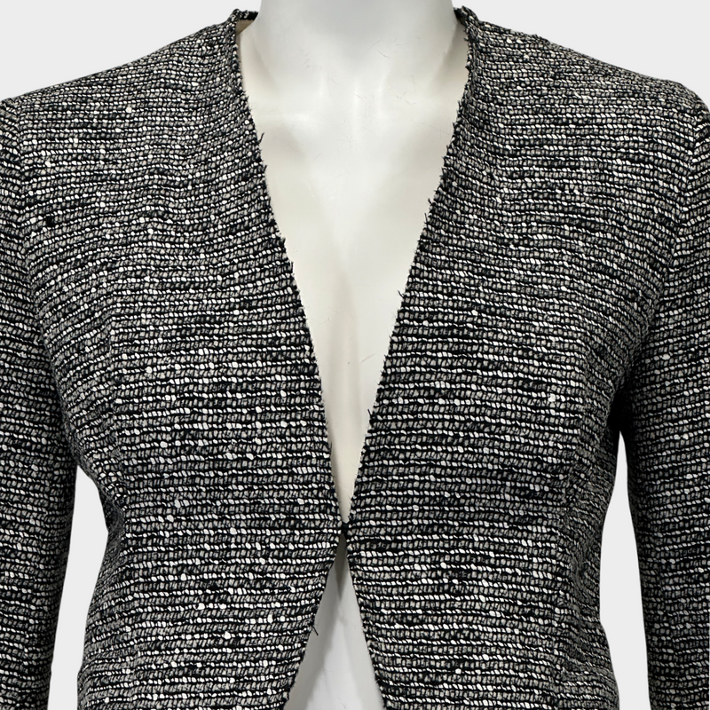 BALENCIAGA women's black and white tweed jacket