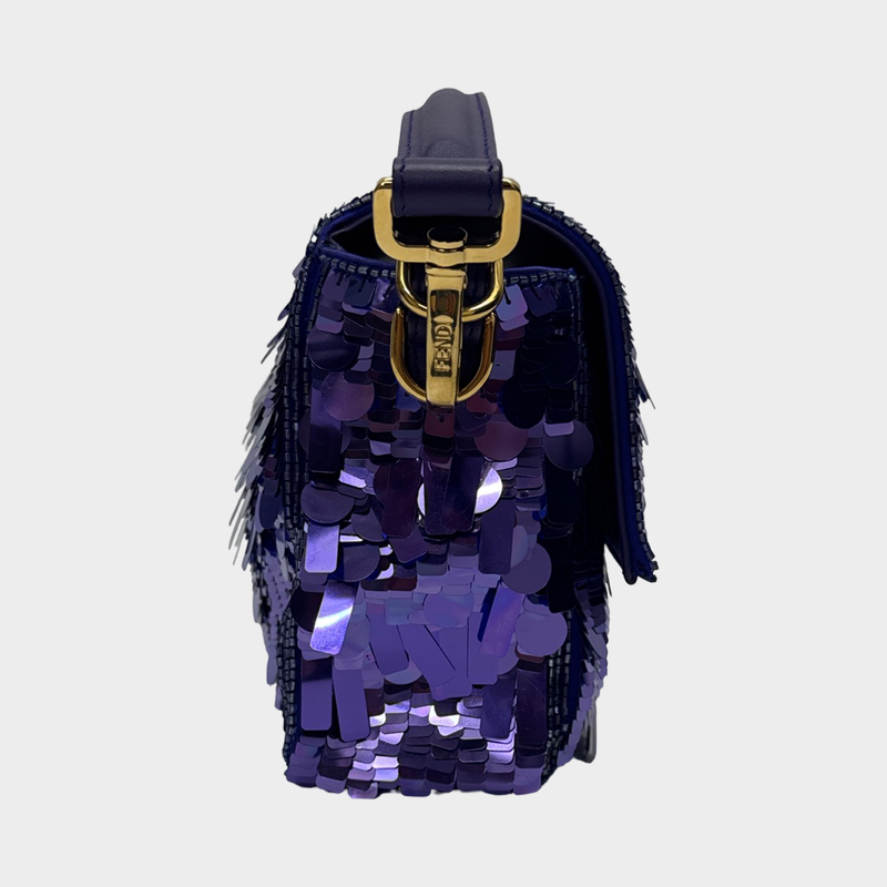 Fendi Women's Purple Sequined Baguette Bag
