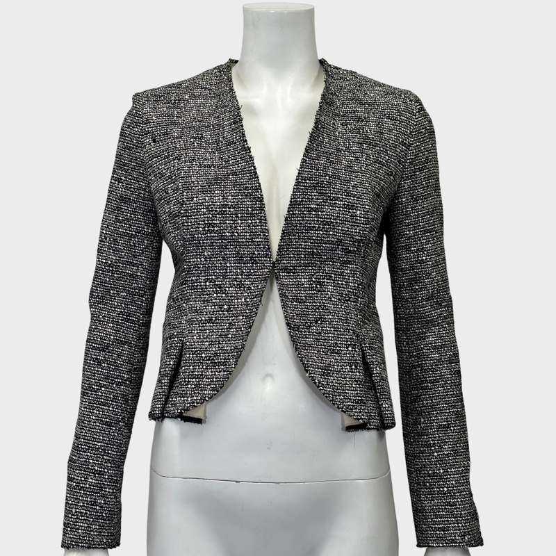 BALENCIAGA women's black and white tweed jacket