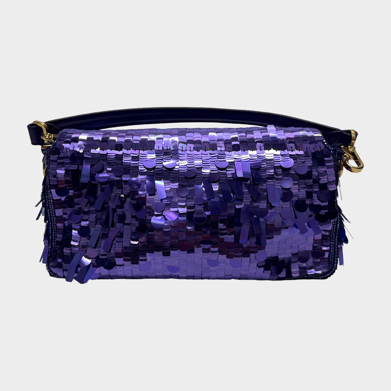 Fendi Women's Purple Sequined Baguette Bag