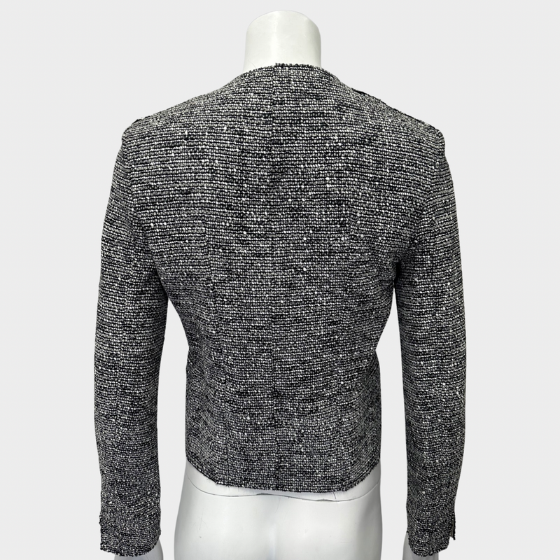 BALENCIAGA women's black and white tweed jacket