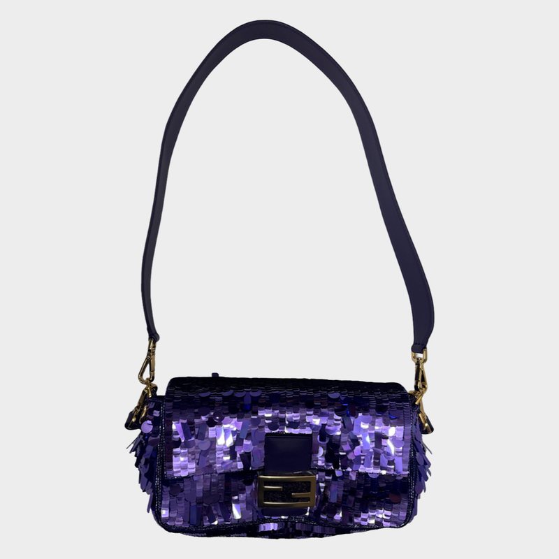 Fendi Women's Purple Sequined Baguette Bag