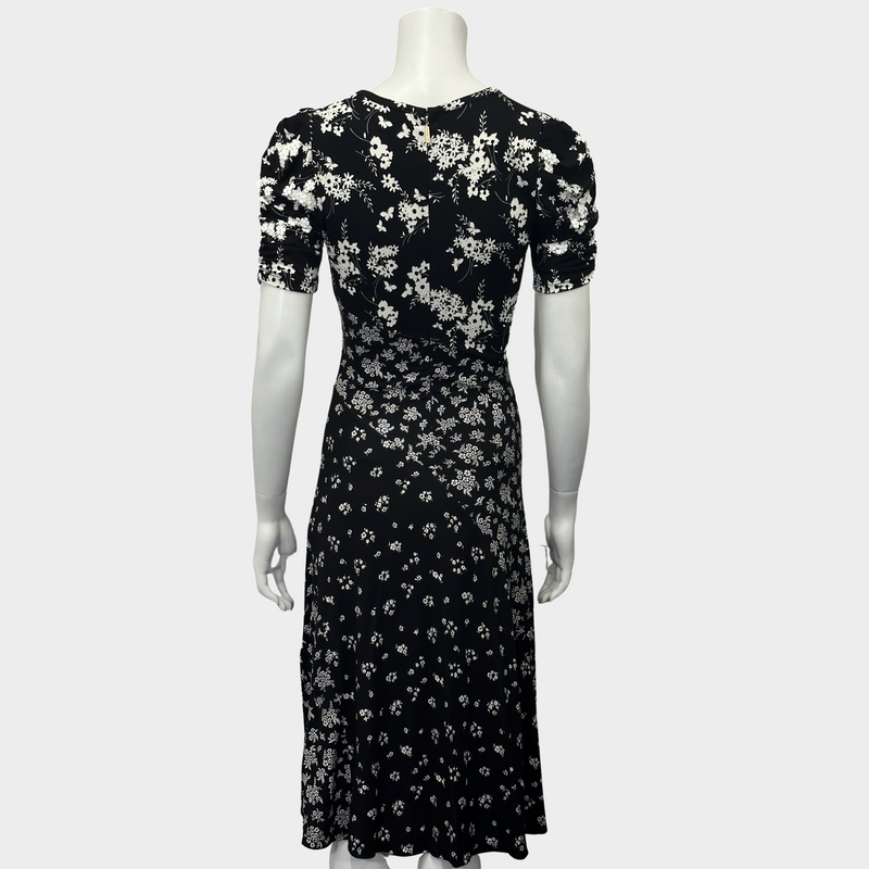 MICHAEL KORS black and white flower print short sleeve dress