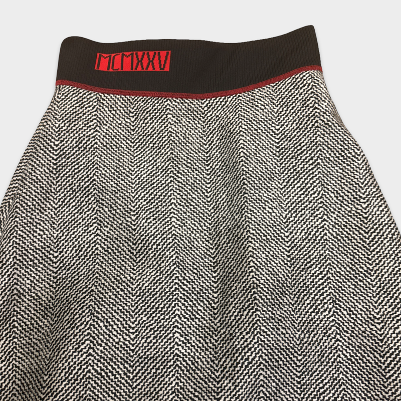 Fendi Black and grey wool skirt