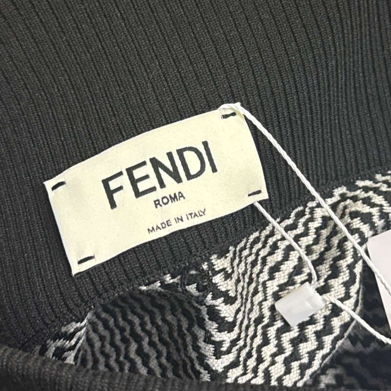 Fendi Black and grey wool skirt