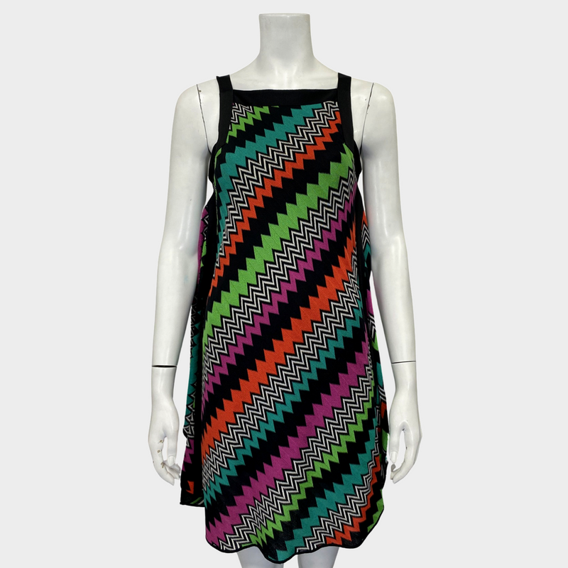 MISSONI women's multicolor zigzag striped knitted mini dress