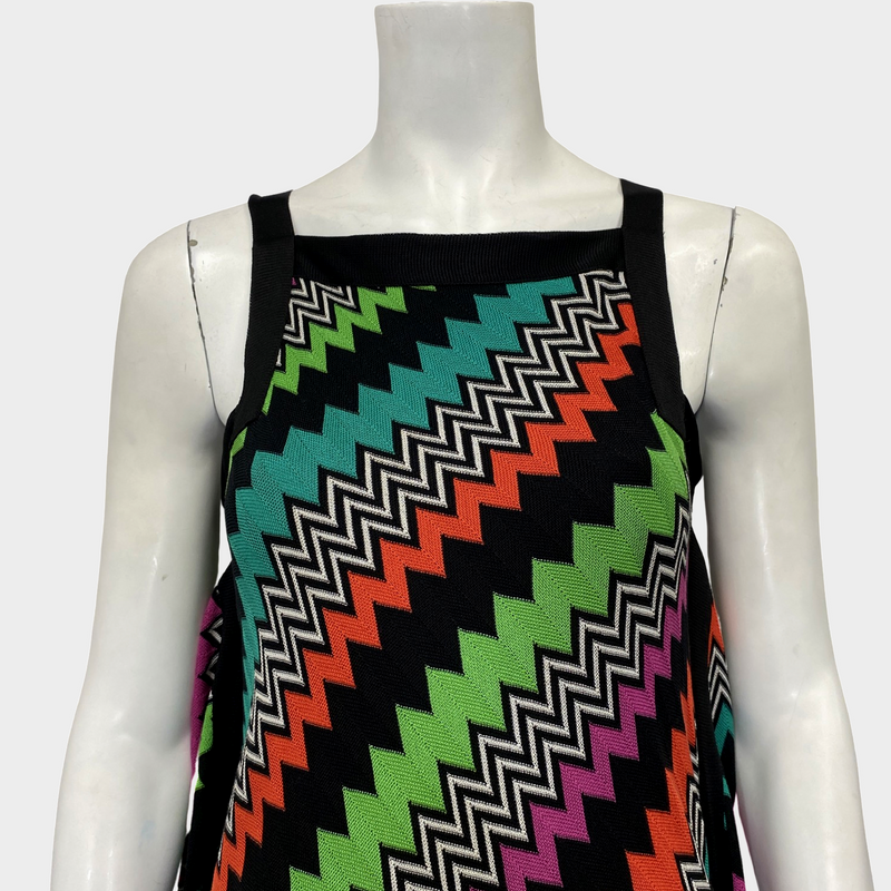 MISSONI women's multicolor zigzag striped knitted mini dress