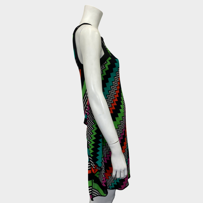 MISSONI women's multicolor zigzag striped knitted mini dress