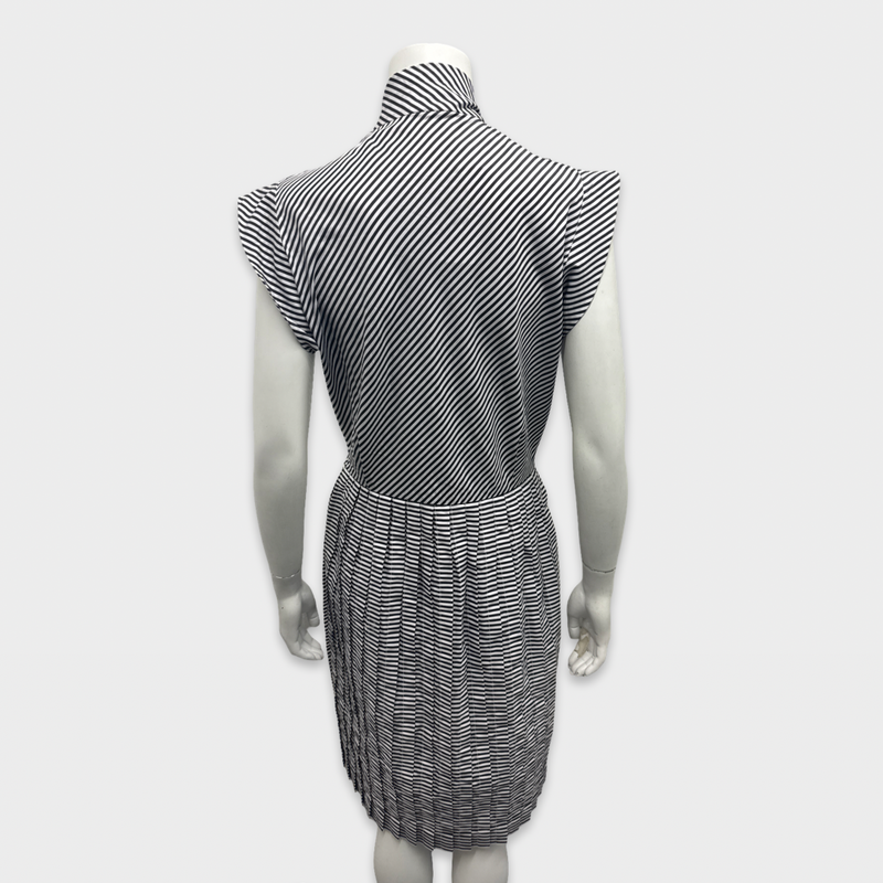 Bottega Veneta Black and white striped zipped Dress