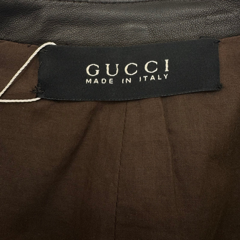 Gucci Women's Dark Brown Leather Jacket