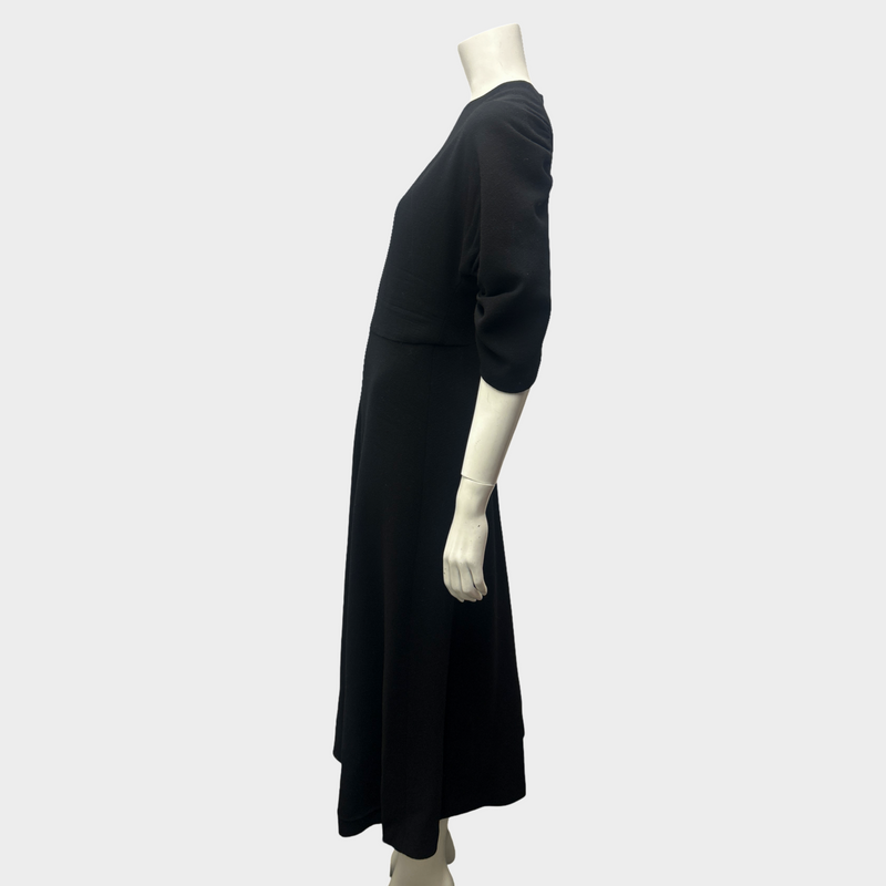 Emilia Wickstead Black Wool Dress With Puff Sleeves