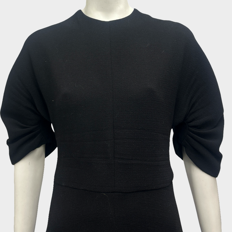 Emilia Wickstead Black Wool Dress With Puff Sleeves