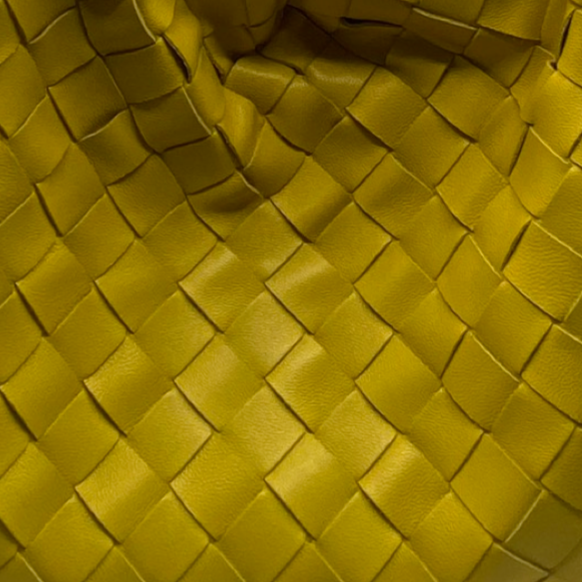 Bottega Veneta women's yellow intrecciato clutch