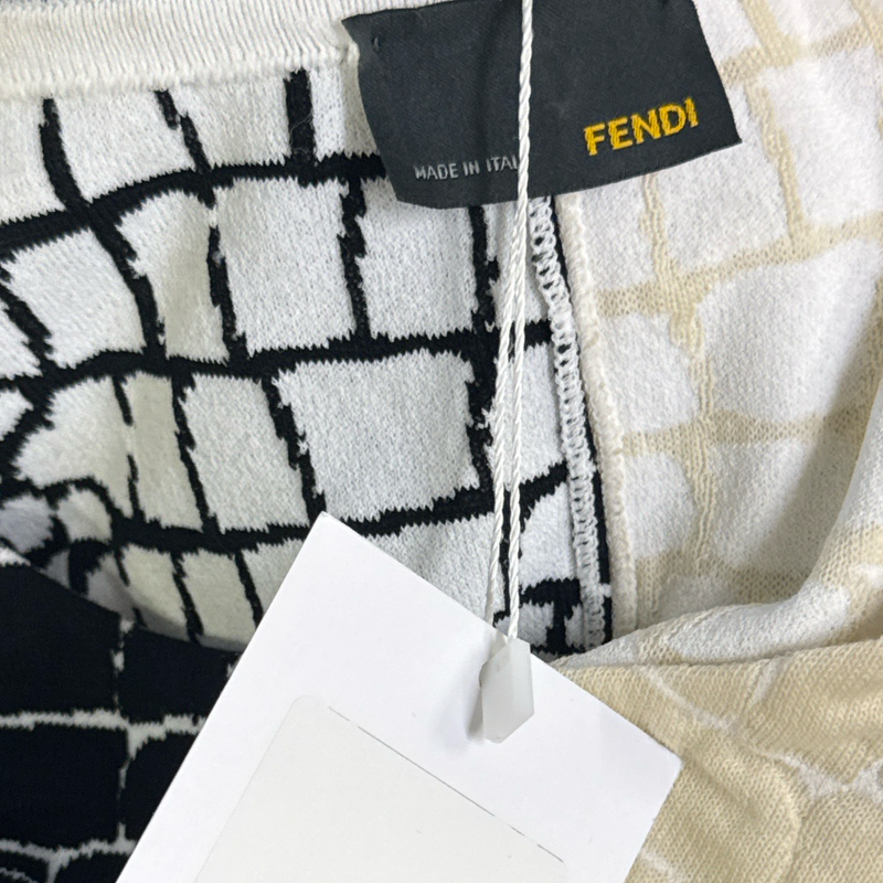 Fendi Beige and Black croc print Dress