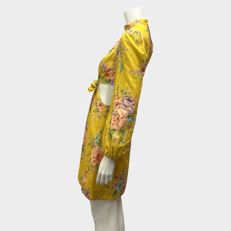 Zimmermann Yellow Linen Cotton Blend Summer Dress