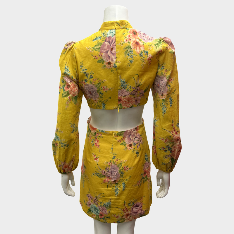 Zimmermann Yellow Linen Cotton Blend Summer Dress